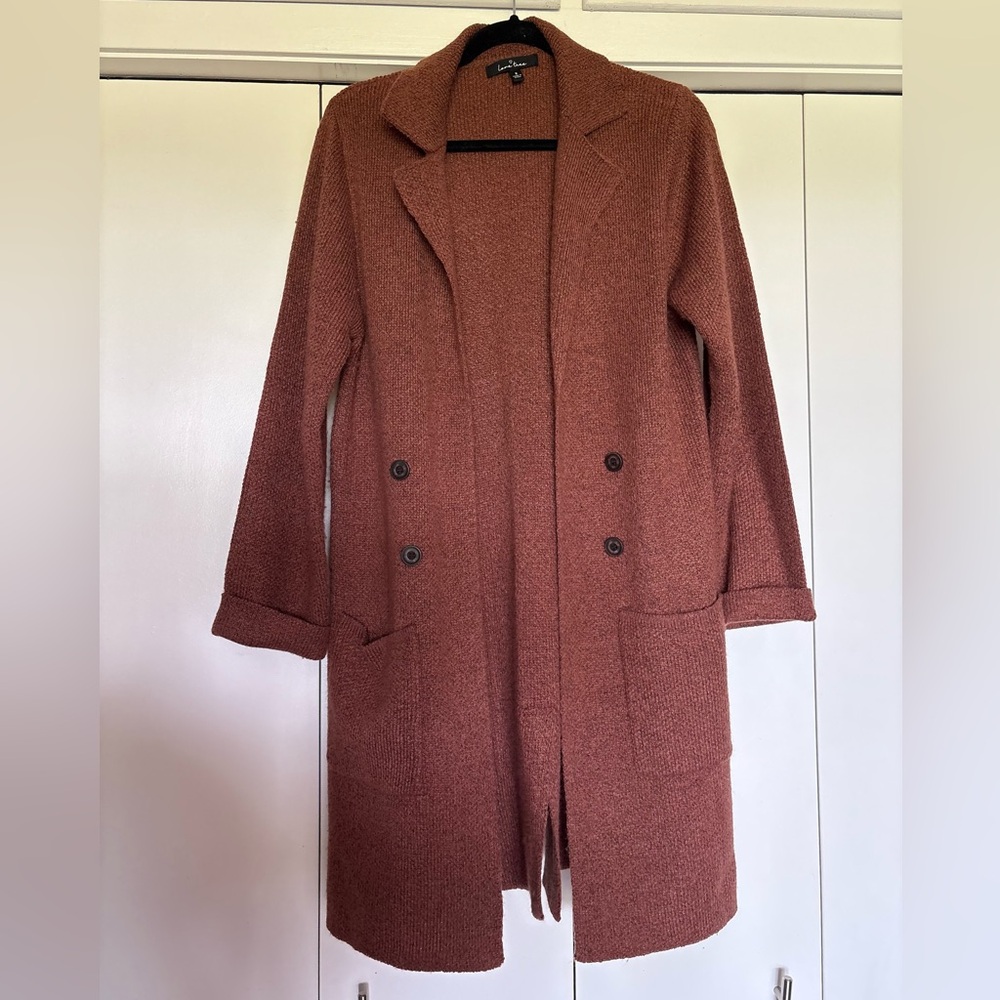 Long Terracotta Cardigan Sweater